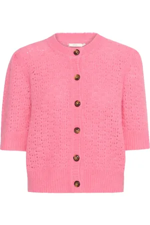 INWEAR Truien, Dames, Roze, L, Wol, Kort Gebreid Vest French Rose