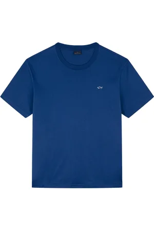 Paul & Shark Tops, Heren, Blauw, L, Katoen, Blauw Katoenen T-shirt