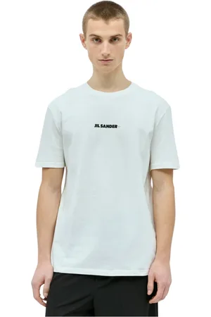 Jil Sander Tops, Heren, Wit, M, Katoen, Logo Print T-Shirt