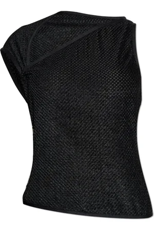 Y-3 Tops, Dames, Zwart, 2Xs, Polyester, Asymmetrische Top met Halslijn