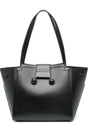 Marni Tassen, Dames, Zwart, ONE Size, Zwarte Magnetische Riem Handtas