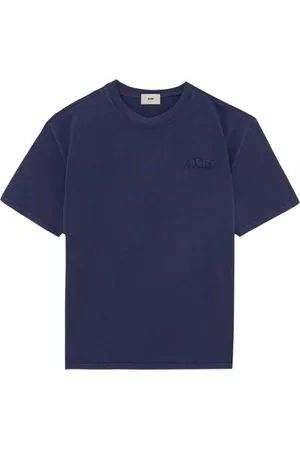 Autry Tops, Heren, Blauw, M, Katoen, Logo Patch Katoen Unisex T-Shirt