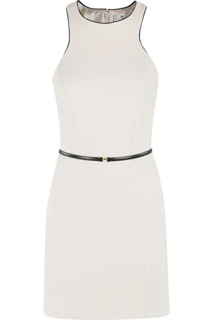 Elisabetta Franchi Kleedjes, Dames, Wit, S, Polyester, Boter en Zwart Mini Jurk