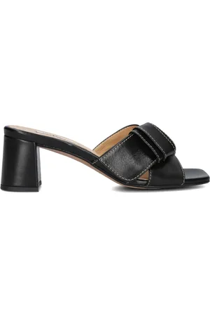 NOTRE-V Schoenen, Dames, Zwart, 36 EU, Elegante Muiltjes met Blokhak