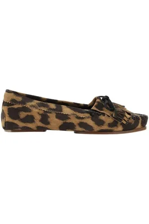 PARIS TEXAS Schoenen, Dames, Veelkleurig, 37 EU, Leer, Loafers met luipaardprint en kwastjes
