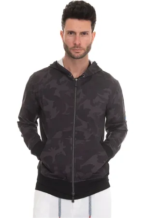 Kiton Sweatshirts & Hoodies, Heren, Zwart, L, Katoen, Harrington Hooded Jacket