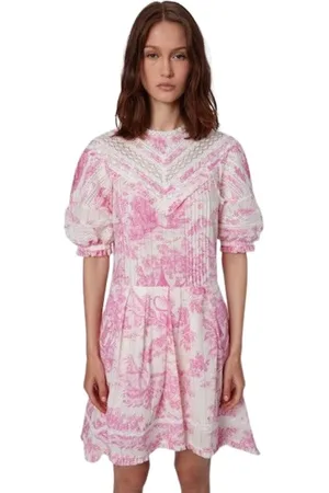 Zadig & Voltaire Kleedjes, Dames, Roze, M, Katoen, Kleurrijke Damesjurk