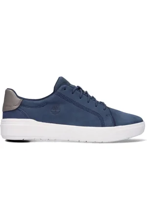 Timberland Schoenen, Heren, Blauw, 45 EU, Katoen, Blauwe Nubuck Oxford Sneakers