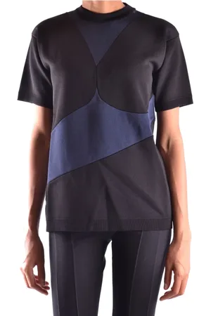 Prada Tops, Dames, Zwart, S, Katoen, Gestreept T-shirt