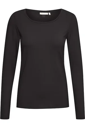 INWEAR Tops, Dames, Zwart, XL, Katoen, Long Sleeve Fitted T-Shirt