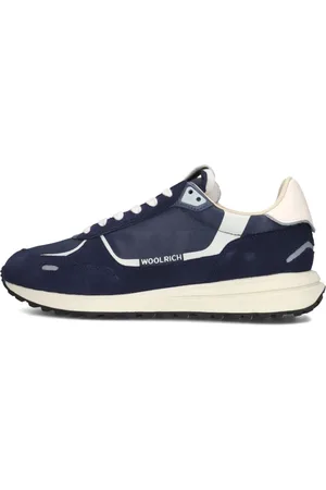 Woolrich Schoenen, Heren, Blauw, 42 EU, Suède, Blauwe Retro Sneaker Man Stijlvol Comfort