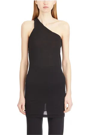 Rick Owens Tops, Dames, Zwart, S, Zwarte tanktop met één schouder