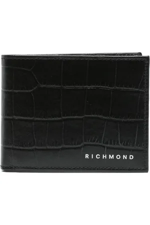 John Richmond Accessoires, Heren, Zwart, ONE Size, Leer, Bi-Fold Portemonnee met Kaartsleuven