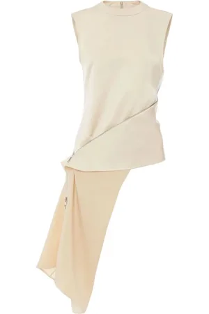 J.W.Anderson Tops, Dames, Wit, M, Polyester, Zip-Detail Top zonder Mouwen