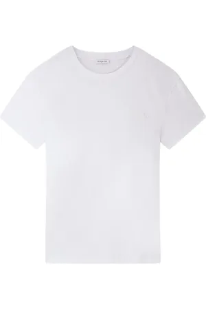 Patrizia Pepe Tops, Dames, Wit, M, Katoen, Logo Essential T-Shirt
