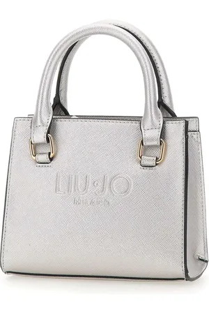 Liu Jo Tassen, Dames, Grijs, ONE Size, Vegan leren handtas, zilver, goudkleurig