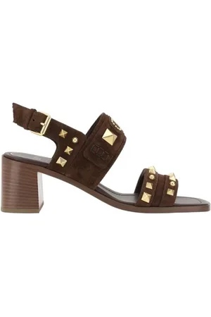 VALENTINO GARAVANI Schoenen, Dames, Bruin, 40 EU, Suède, Verfijnde suède sandalen