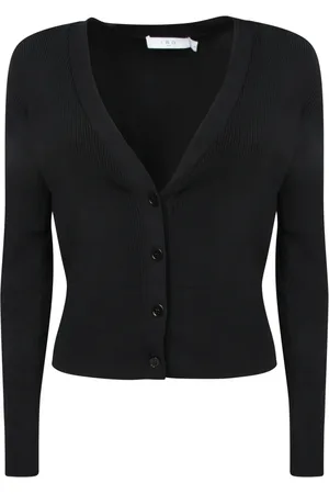 IRO Truien, Dames, Zwart, M, Zwarte V-hals Cardigan Dames Trui