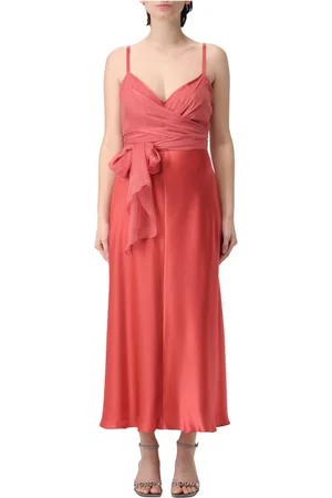 Alberta Ferretti Kleedjes, Dames, Paars, S, Satijn, Satijnen Jurk voor Elegante Gelegenheden