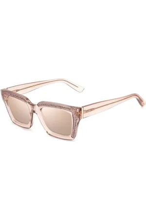 Jimmy Choo Accessoires, Dames, Bruin, ONE Size, Roze Resin Zonnebril