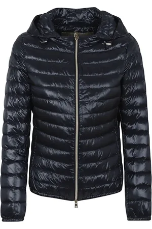 HERNO Jassen, Dames, Blauw, L, Blauwe Jas voor Vrouwen Stijlvol