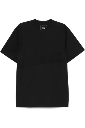 Y-3 Tops, Heren, Zwart, L, Logo Detail T-shirt met Ronde Hals