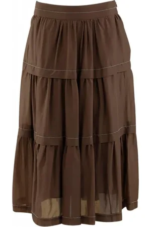 PESERICO SIGN Rokken, Dames, Bruin, S, Katoen, Midi Rok