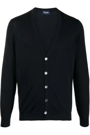 DRUMOHR Truien, Heren, Blauw, XL, Katoen, Blauwe Katoenen Vest voor Mannen
