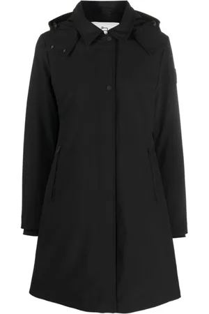 Woolrich Mantels, Dames, Zwart, L, Polyester, Parka met capuchon