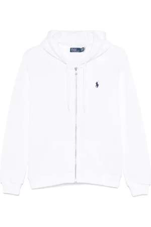 Ralph Lauren Sweatshirts & Hoodies, Dames, Wit, L, Katoen, Hoodie met ritssluiting