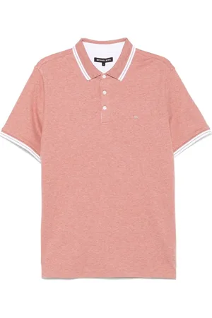 Michael Kors Tops, Heren, Roze, M, Roze Poloshirt met Logo Borduursel