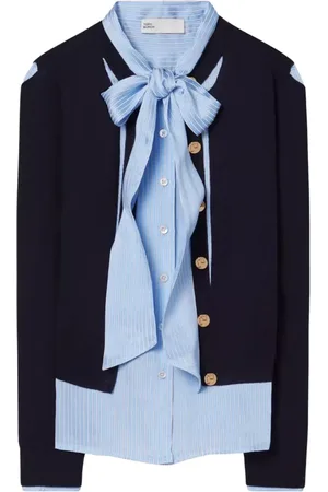 Tory Burch Blouses & Shirts, Dames, Zwart, S, Wol, Navy Wool Cardigan