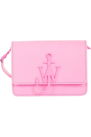 J.W.Anderson Tassen, Dames, Roze, ONE Size, Leer, 347 Malibu Logo Cross Body Tas