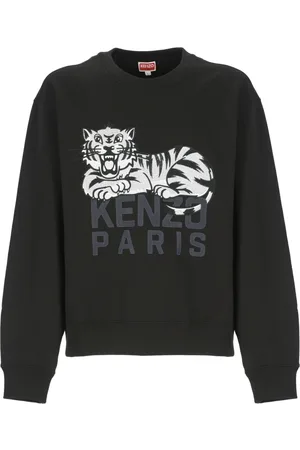 Kenzo Sweatshirts & Hoodies, Heren, Zwart, XL, Katoen, Happy Tiger Sweatshirt
