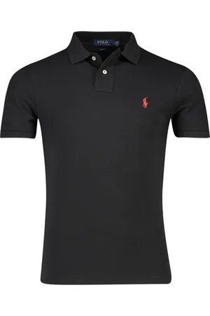 Ralph Lauren Tops, Heren, Zwart, L, Katoen, Polo Shirt met Korte Mouwen