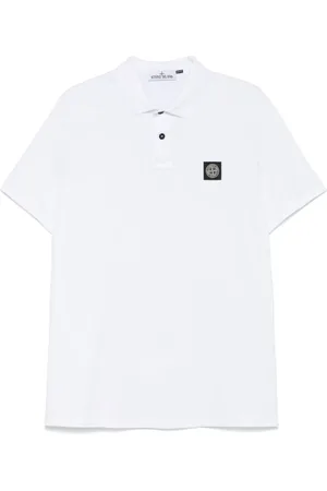 Stone Island Tops, Heren, Wit, 3Xl, Katoen, Polo Shirt met Logo