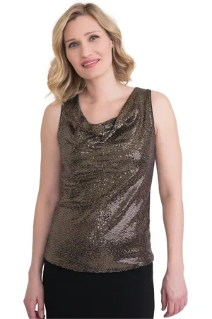 Joseph Ribkoff Tops, Dames, Zwart, M, Polyester, Stijlvolle Mouwloze Top
