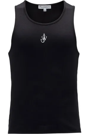 J.W.Anderson Tops, Heren, Zwart, S, Katoen, Anchor Tank Top
