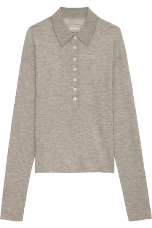 Zadig & Voltaire Truien, Dames, , M, Kasjmier, Bruine Latte Kasjmier Polo Trui