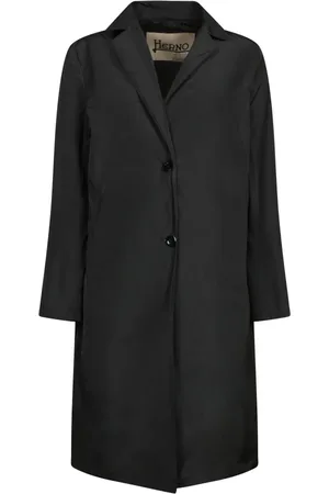 HERNO Mantels, Dames, Zwart, S, Polyester, Zwart Buitenkleding Klassiek Chic Laagjes