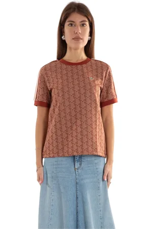 Lacoste Tops, Dames, Bruin, S, GTI Monogram T-shirt