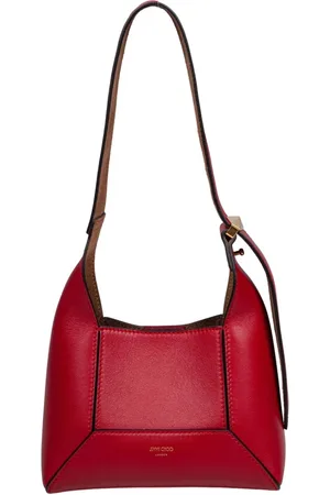 Jimmy Choo Tassen, Dames, Rood, ONE Size, Leer, Rode Leren Diamanten Schoudertas