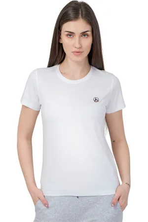 Jott Tops, Dames, Wit, M, Katoen, Rondhals T-shirt Rosas