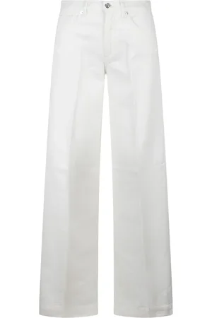 Nine In The Morning Jeans, Dames, Wit, W28, Katoen, Wijde Palazzo Jeans van Katoen Denim