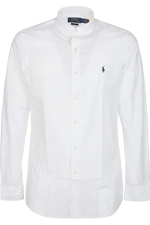 Ralph Lauren Overhemden, Heren, Wit, S, Katoen, Sportshirt met lange mouwen