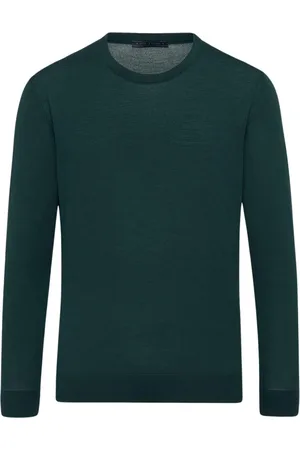 Kiton Truien, Heren, Groen, 2Xl, Wol, Groene wollen trui met ronde hals