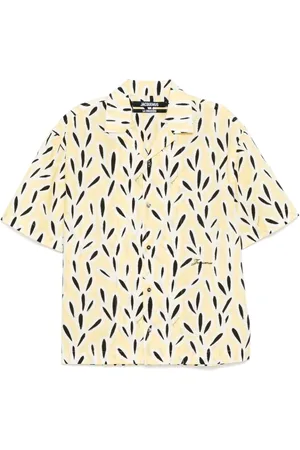 Jacquemus Overhemden, Heren, , S, Katoen, Camp Collar Shirt met Korte Mouwen
