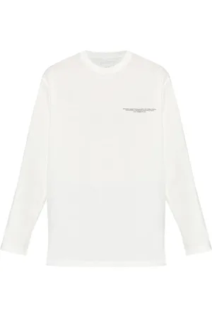 Y-3 Tops, Heren, Wit, L, Katoen, T-shirt met lange mouwen