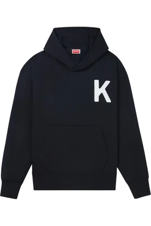 Kenzo Sweatshirts & Hoodies, Heren, Zwart, L, Katoen, Hoodie Sweatshirt van bedrukt katoen