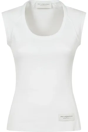 Serafini Tops, Dames, Wit, L, Katoen, Sleeveless Top